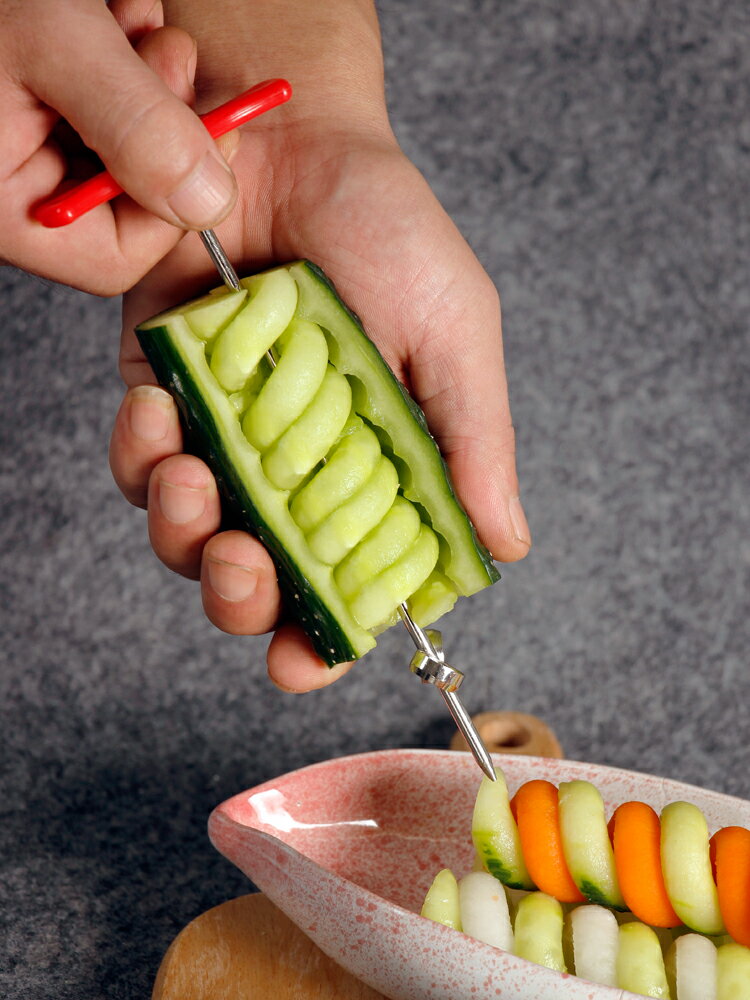 魔幻螺卷器一支裝創意盤飾果蔬羅卷刀水果螺旋刀酒店廚用雕刻刀1入
