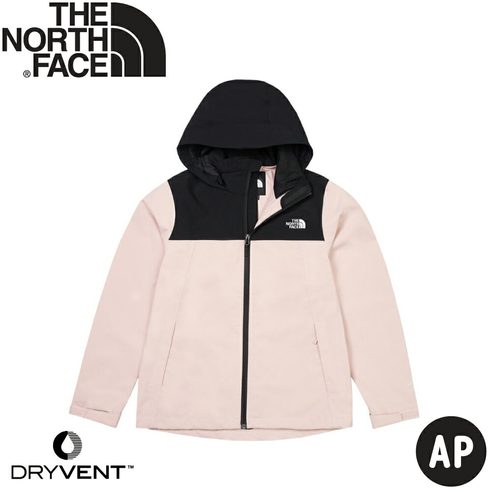 【The North Face 女 DV防水連帽衝鋒衣 AP《粉》】88FY/防風外套/連帽外套/風雨衣