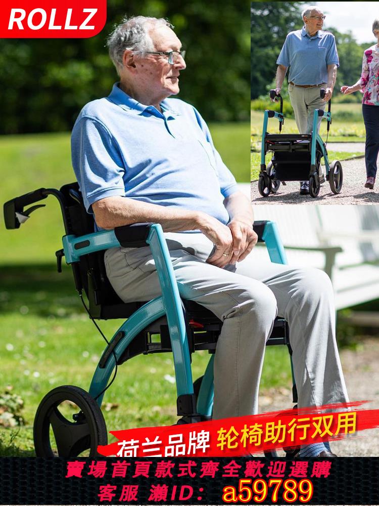 【臺灣公司 可打統編】荷蘭rollz二合一輪椅助行器折疊老年人手推車行走可坐助步車代步