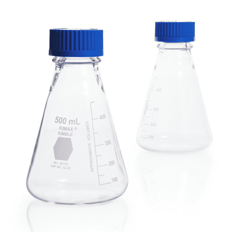 《KIMBLE》廣口螺蓋三角燒瓶 Flask, GL45 Erlenmeyer, Screw Cap