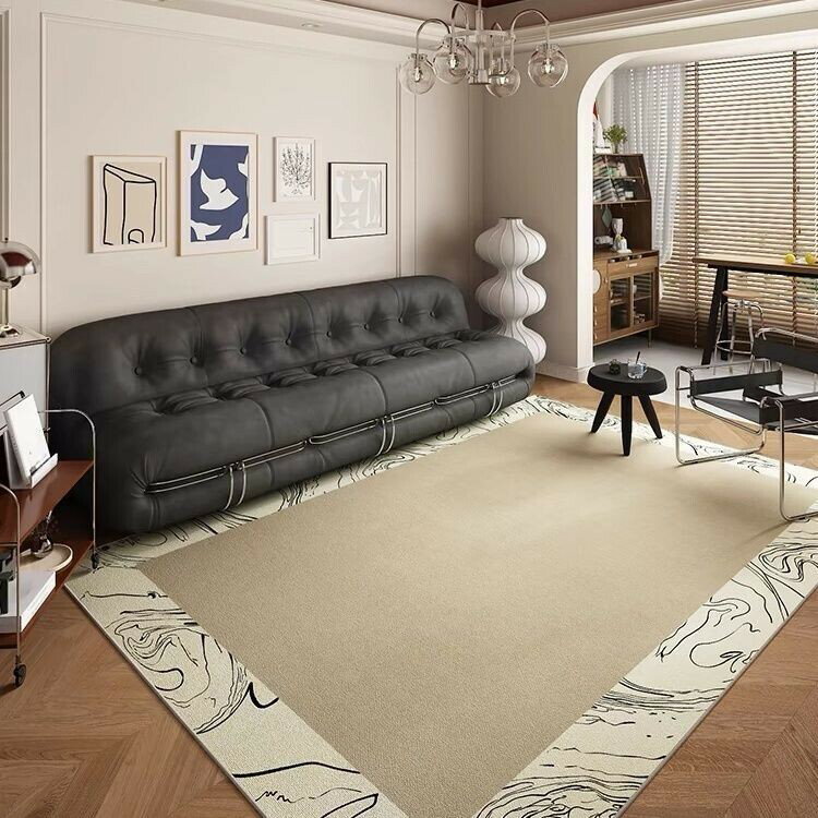 法式中古風地毯客廳防水可擦免洗2024新款高級感複古臥室三防地墊