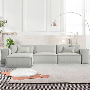現代簡約意式客廳乳膠沙發大小戶型轉角沙發組合布藝輕奢北歐灰色