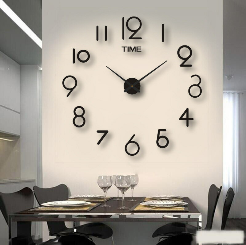 創意大號立體數字掛鐘簡約diy壁鐘藝術亞克力時鐘客廳鐘表