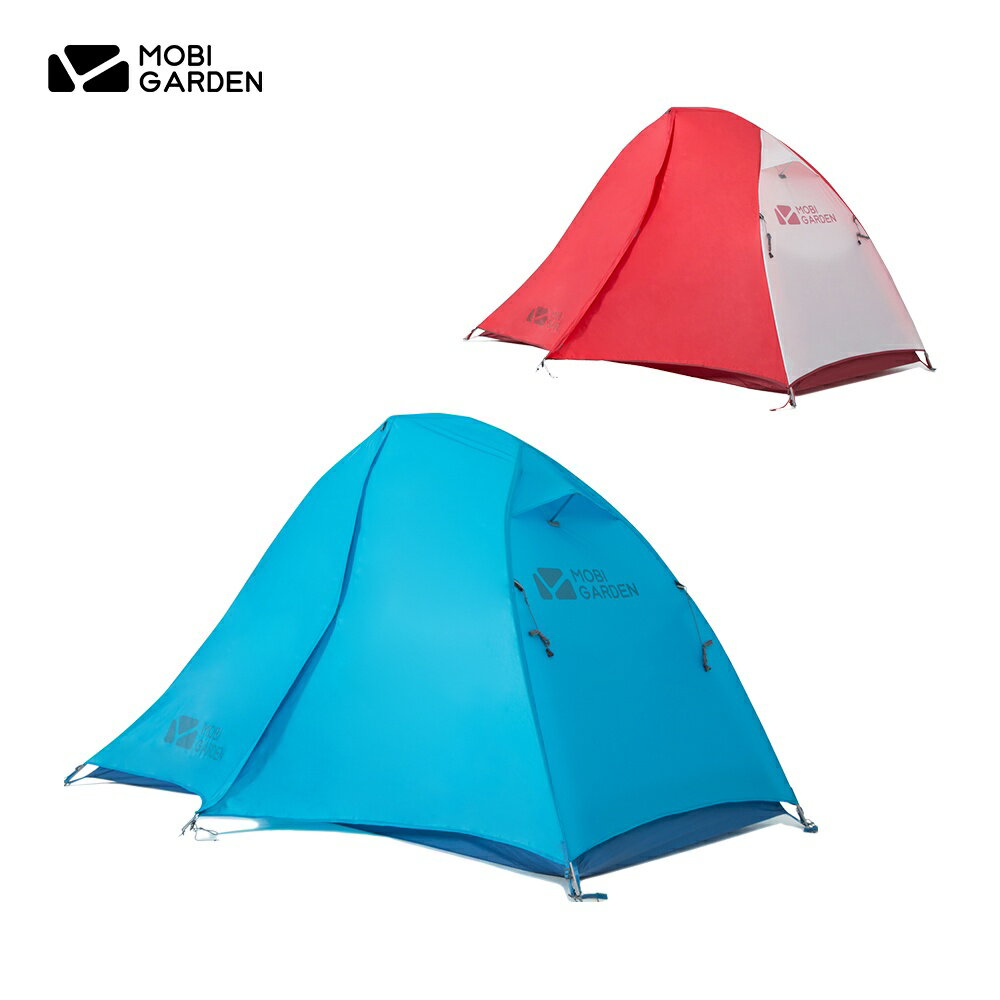 MOBI GARDEN戶外露營露營設備塗層矽布超輕便攜式單防雨帳篷進口輕質鋁桿 20D