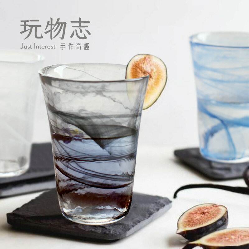 水墨玻璃杯創意ins網紅涼水杯家用冷水杯子水果茶杯冷飲杯1入