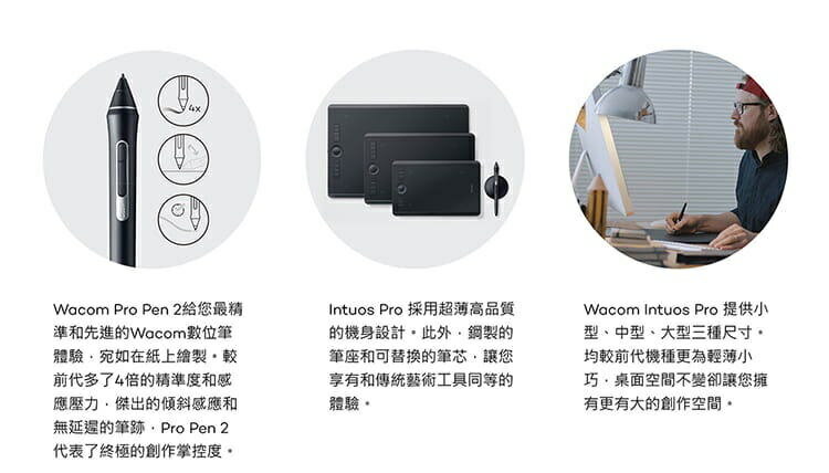 4%回饋+滿千折百】Wacom Intuos Pro small 專業觸控繪圖板(PTH-460/K0