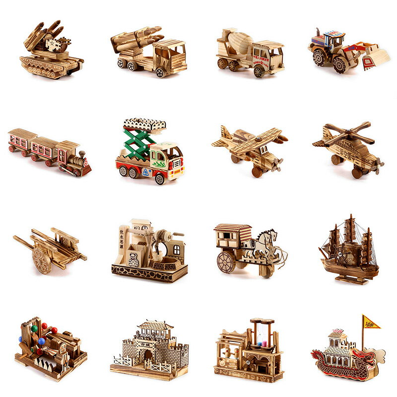 木質 玩具模型 家居 擺設裝飾品 工藝品 仿真擺件 兒童禮物梧桐木材料包