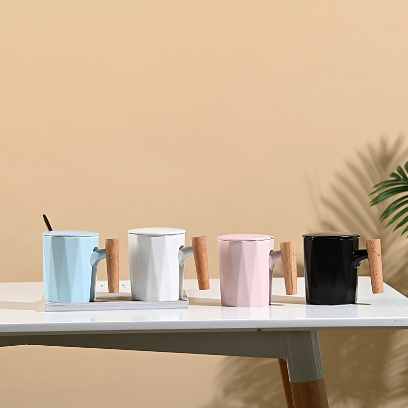 陶瓷馬克杯帶蓋勺創意個性喝水杯子潮流情侶男女家用牛奶咖啡茶杯