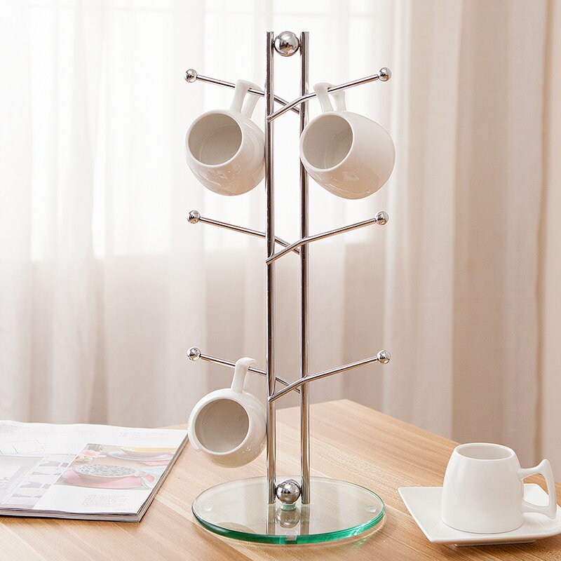 創意客廳家用杯架杯托掛式茶杯架喝水杯子掛架馬克杯咖啡杯置物架