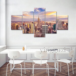 實木框畫 ins 北歐 紐約 曼哈頓 城市建築 風景 居家裝飾 無框畫 客廳掛畫 沙發背景墻墻貼 壁貼 掛畫 生日禮物