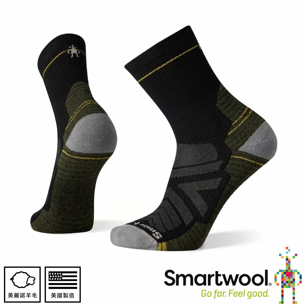 【SmartWool 美國 機能戶外全輕量減震中筒襪《黑色》】SW001613/運動襪/戶外襪/機能襪