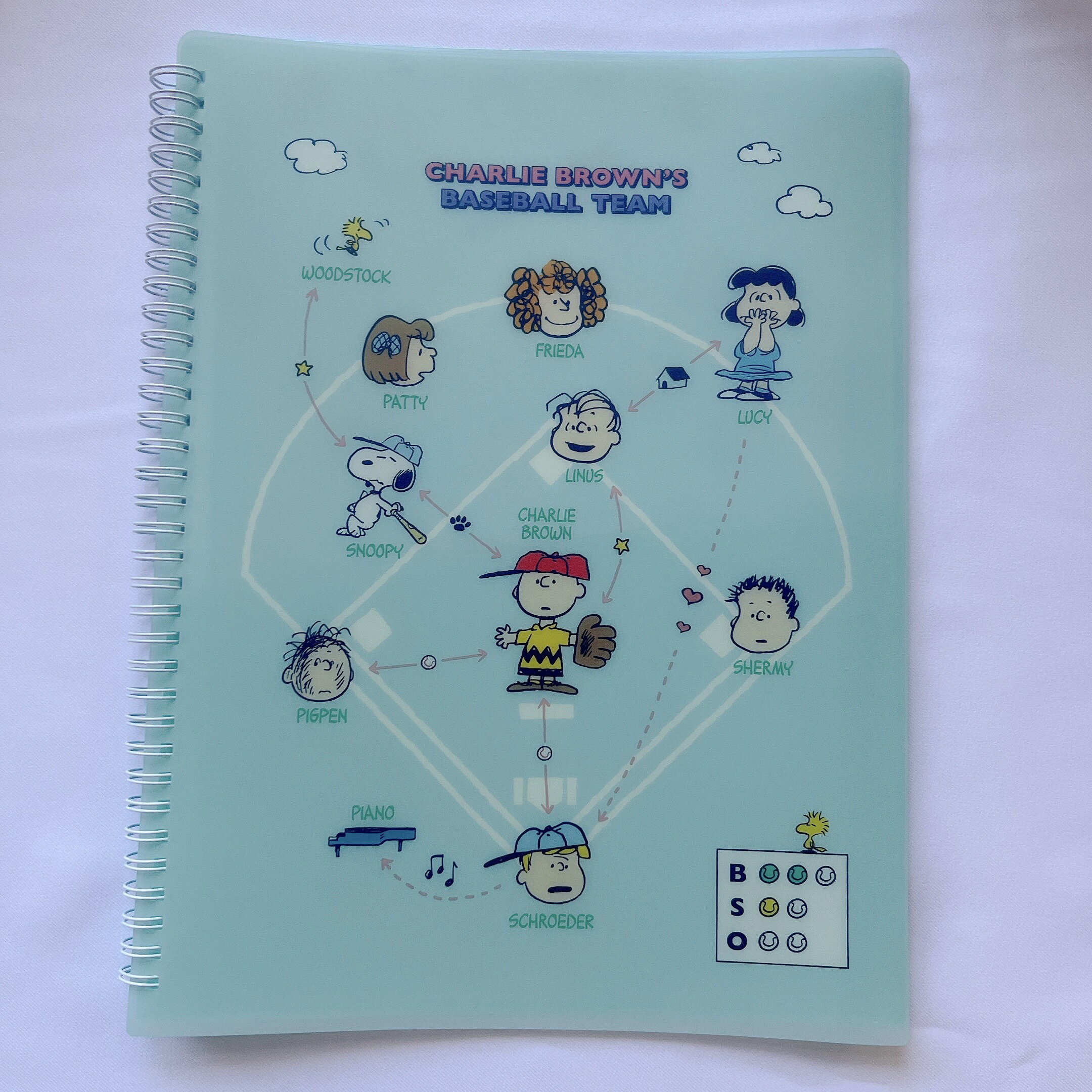 日本進口 史奴比 線圈文件袋夾 - SNOOPY AND  CHARLIE BROWN'S BASEBALL TEAM