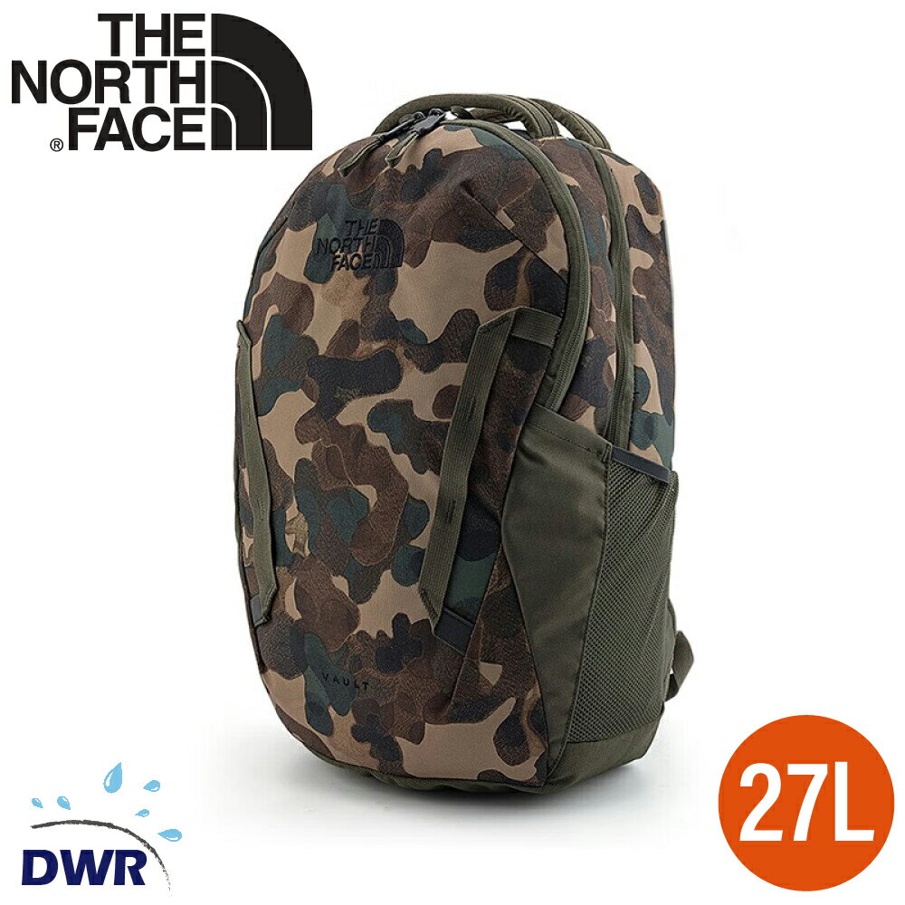 【The North Face 27L 防潑水舒適減壓休閒後揹包《迷彩綠》】3VY2/雙肩包/休閒揹包/電腦揹包/學生書包