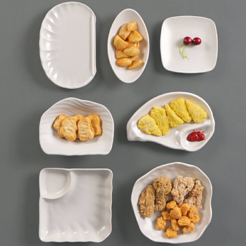 北歐ins密胺餐具KTV小吃點心碟商用仿瓷塑料盤子創意餐廳涼菜碟子