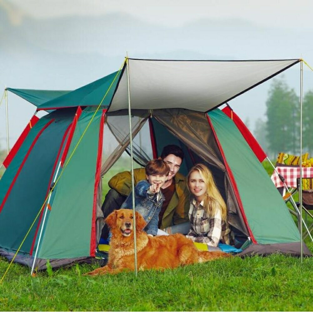 帳篷 探險者全自動帳篷戶外二室一廳3-4人加厚防雨2人單人野外露營野營 MKS 薇薇家飾