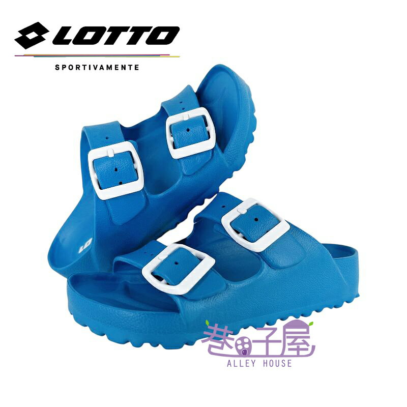 LOTTO樂得 童鞋 BURANO 一體成型 雙釦 輕量 防水拖鞋 伯肯拖鞋 [LT1AKS3937] 孔雀藍 MIT臺灣製造【巷子屋】
