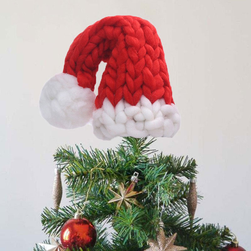 聖誕樹的聖誕帽 聖誕紅酒的聖誕帽 粗毛線編織聖誕帽 聖誕派對交換禮物 耶誕酒瓶套 跨年香檳 4