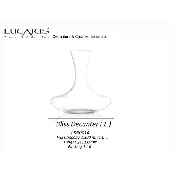 Drink eat 器皿工坊 Lucaris水晶醒酒器Bliss Decanter/L 2300ml(1.0L)(1入