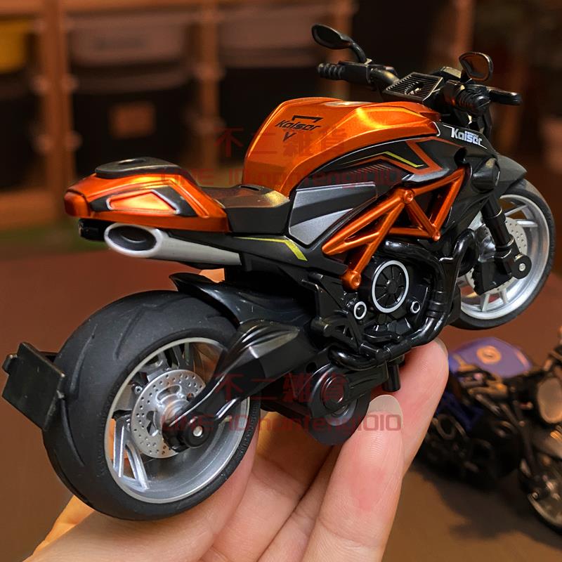 仿真鐵騎摩托車合金車模型燈光聲效賽車3歲男孩兒童玩具【不二雜貨】