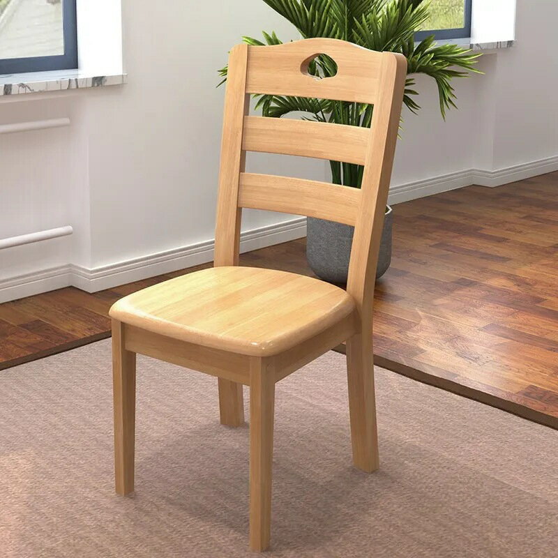 【免運】開發票 美雅閣| 全實木椅子靠背椅原木餐椅家用凳子中式飯店餐廳吃飯餐桌椅木頭椅