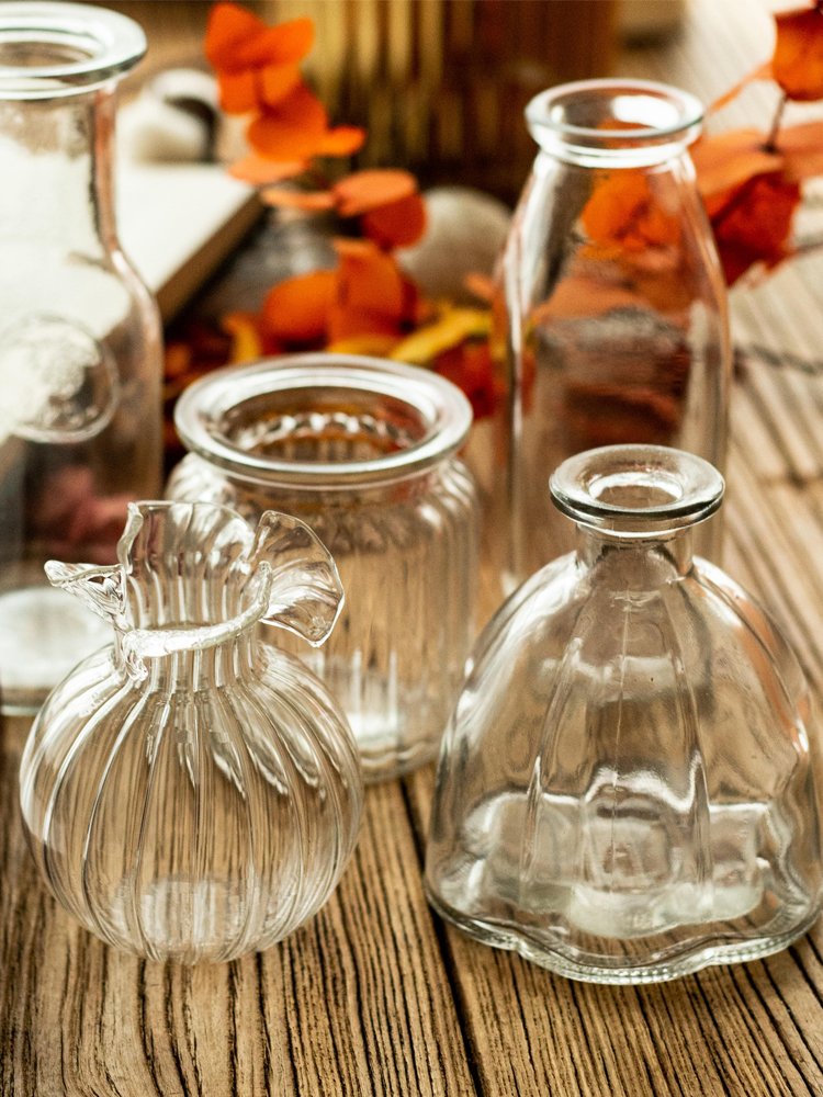 南十字星 現代透明小玻璃花瓶花器 小號水培器皿客廳裝飾擺件西風
