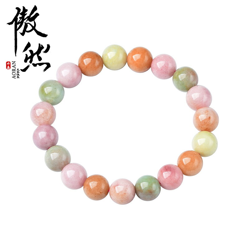 傲然鹽源瑪瑙玉髓手鏈女彩虹糖心玉髓手串鹽源玉髓手鏈彩色玉髓| 協貿 