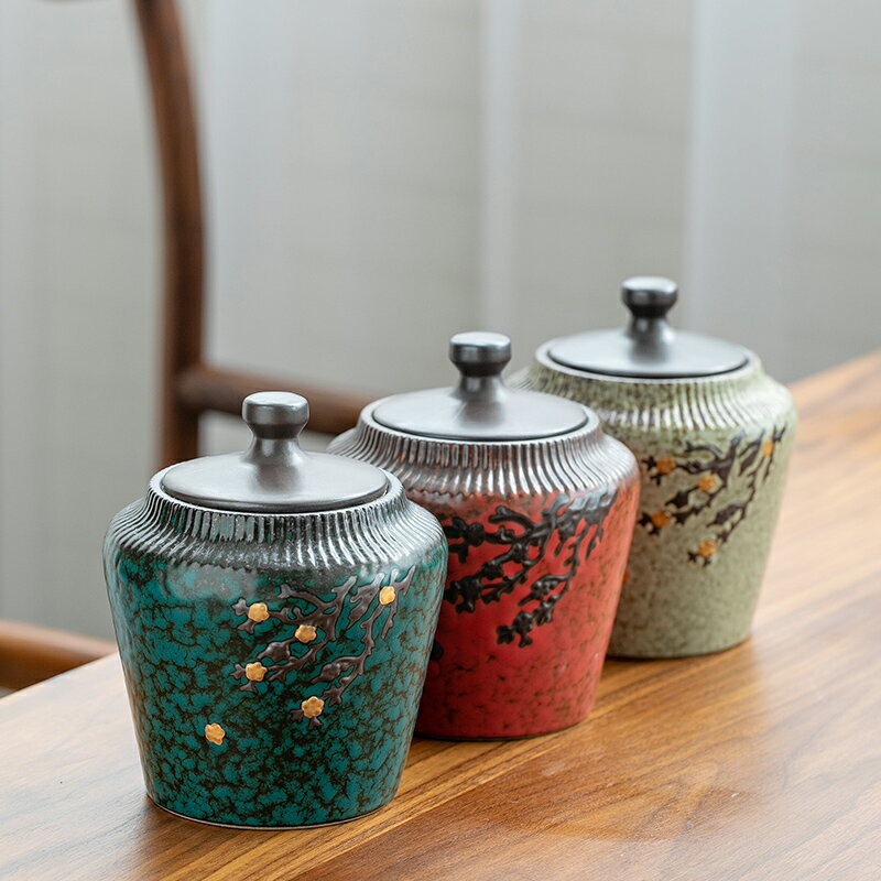茶葉罐子陶瓷普洱茶餅收納盒儲存罐密封罐家用防潮中式白茶綠茶