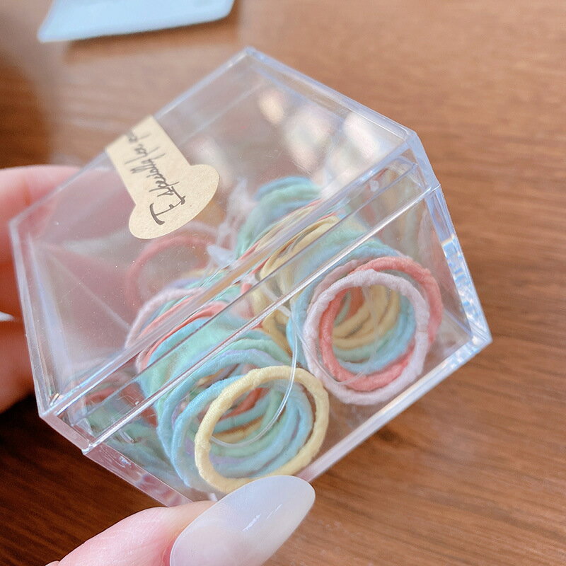拇指菇涼.韓新品簡約馬卡龍彩色小發圈丸子頭皮筋發繩發飾