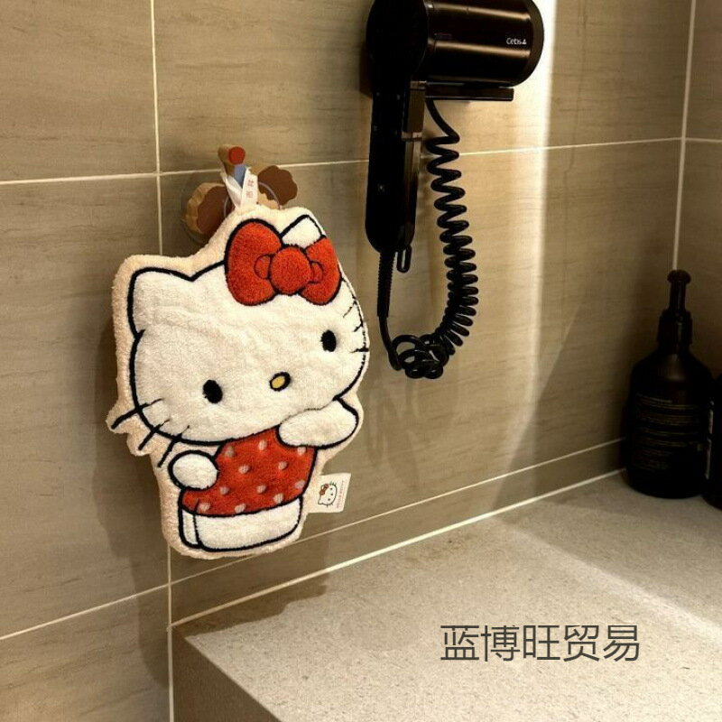 擦手巾掛式廚房衛生間吸水雙層加厚柔軟可愛毛巾