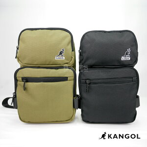 KANGOL 袋鼠 輕量小包 兩種背帶 兩用包 側背包 斜背包 隨身小包 605538017 (黑/綠)