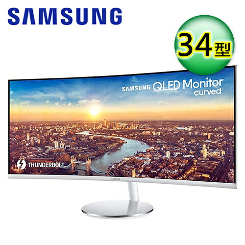 【SAMSUNG 三星】34型 Thunderbolt 3 曲面螢幕(C34J791WTE)【三井3C】