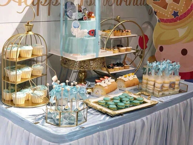 蛋糕甜品展示架 婚慶鐵藝甜品臺擺件展示架蛋糕託盤下午茶點心架子冷餐茶歇擺臺