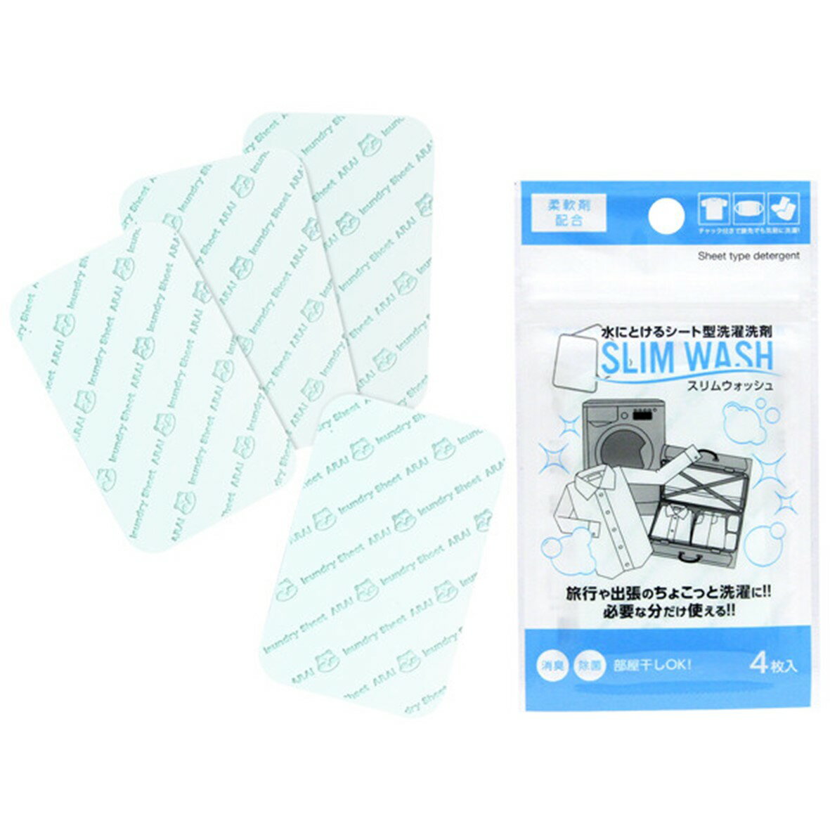 日本 Slim Wash 旅行便攜式洗衣精片 片狀洗衣液 可溶於水洗衣紙 便攜洗衣片 旅行 出差 防災用品【領券滿額再折千9/30止】