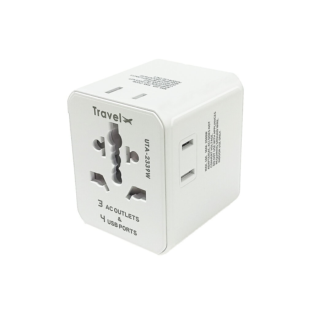 Dr.AV聖岡 UTA-2339W 全球通 插座轉接插頭 3插+4USB 出國轉換頭 插座變換
