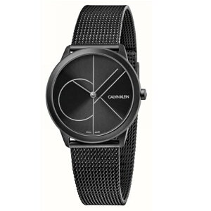 Calvin Klein LOGO主義當道米蘭風格優質時尚腕錶-35mm-銀黑-K3M5245X