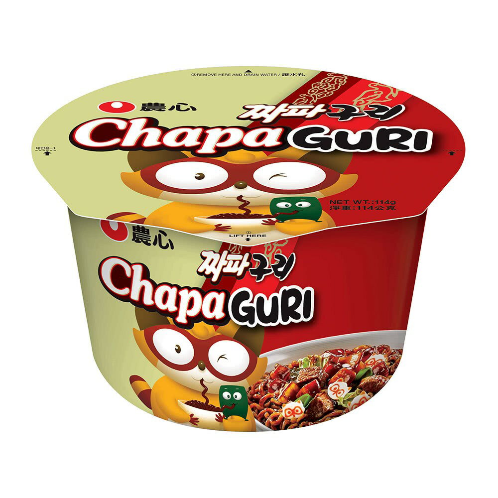 《 Chara 微百貨 》  韓國 農心 浣熊 海鮮 烏龍 + 炸醬麵 雙拼 碗麵 團購 批發 原味 辣味 炸醬 炒碼 2