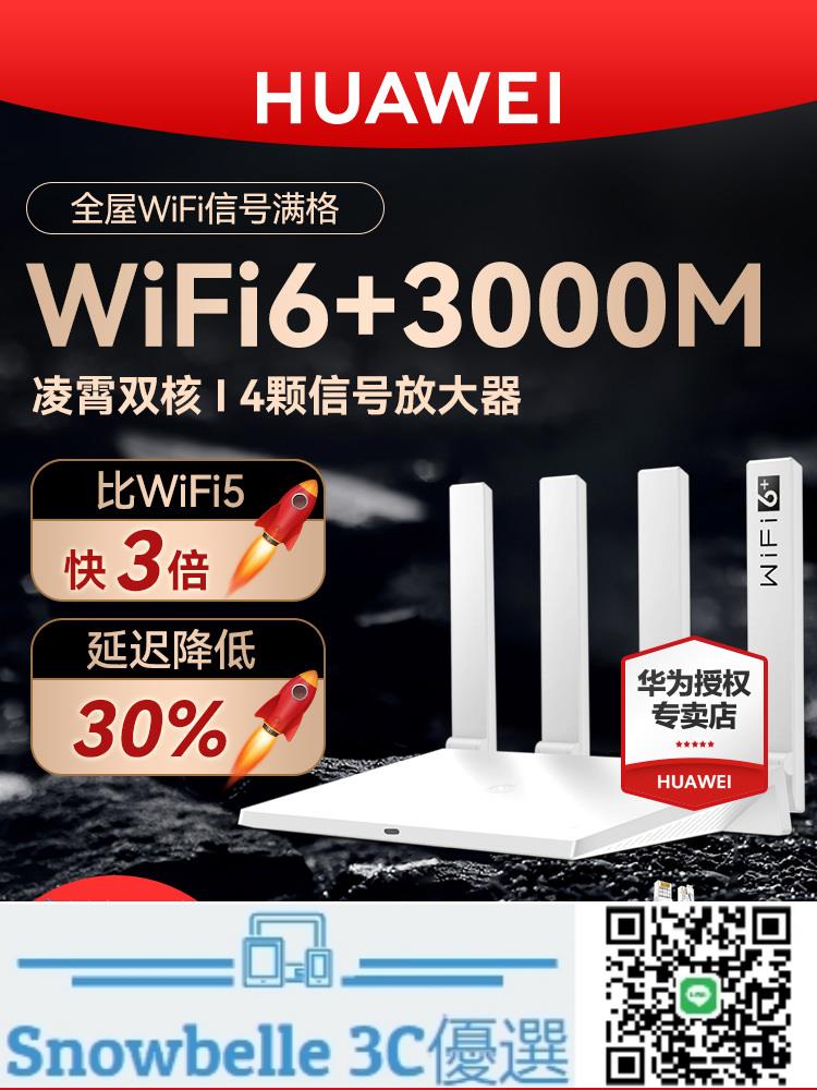 Snowbelle優選🔥華為WiFi6路由器家用高速千兆端口AX2pro雙頻大戶型全屋無線WiFi覆蓋AX3千兆路由器家用 穿墻王3000M官方正品