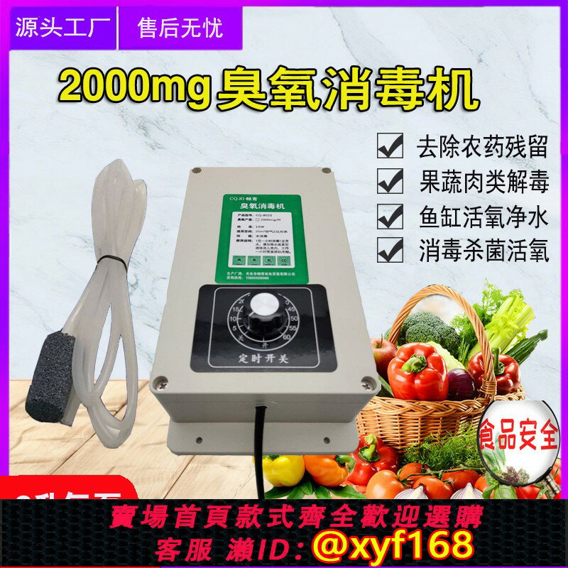 【可開發票】2000mg多功能水族魚缸消毒殺菌活氧凈化水質異味果蔬肉臭氧解毒機