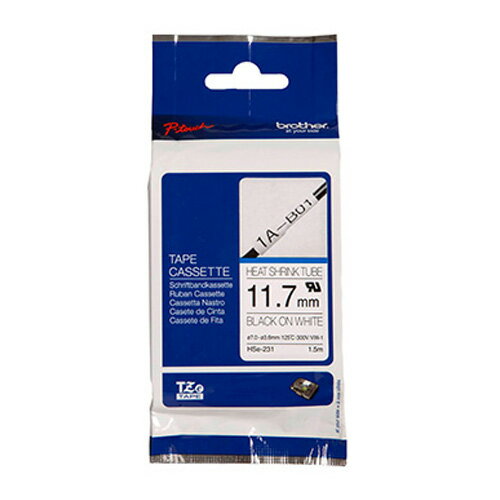 兄弟牌 BROTHER 白底黑字 11.7mmx1.5M 熱縮套管標籤帶/ 包 HSe-231【CUBE卡最高10%回饋】