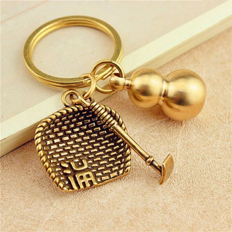 找不到對象鑰匙扣十二生肖純銅鑰匙扣手工中國風復古黃銅掛件配飾
