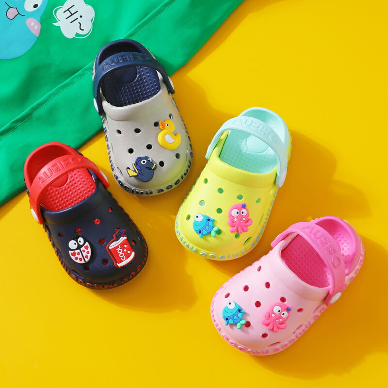 寶寶涼鞋夏男童洞洞鞋室內防滑軟底1-3歲女童嬰幼小童包頭學步2鞋