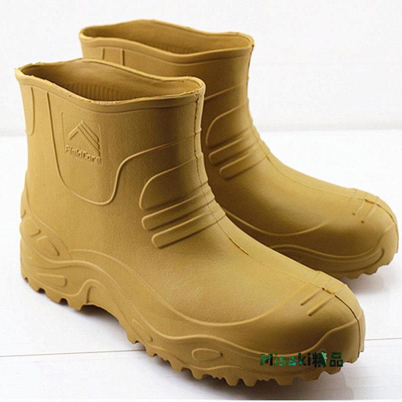 雨鞋 雨靴 春秋泡沫一件式中高筒雨鞋女防滑耐磨防水厚底EVA輕便中筒防水鞋雨靴夏成人水鞋韓版男水靴-Misaki精品