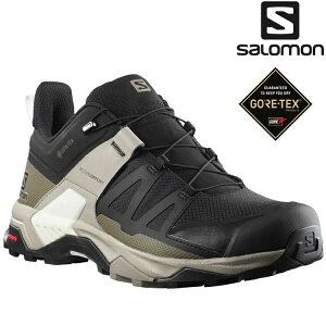 Salomon X Ultra 4 男款低筒Gore-tex防水登山鞋 L41288100 黑/復古卡其/香草白
