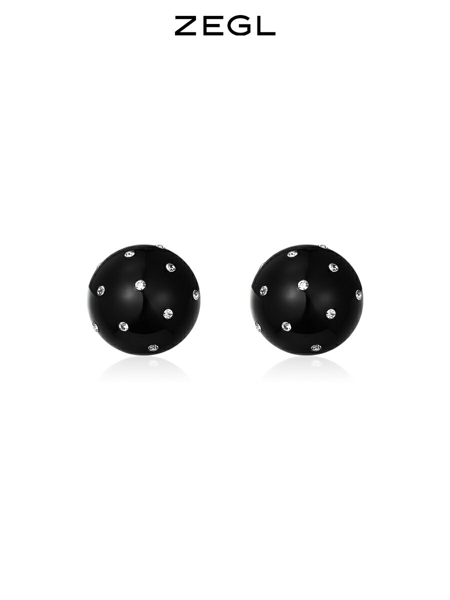 ZEGL黑色星球耳釘女小眾設計感2021年新款潮耳環簡約小巧精致耳飾