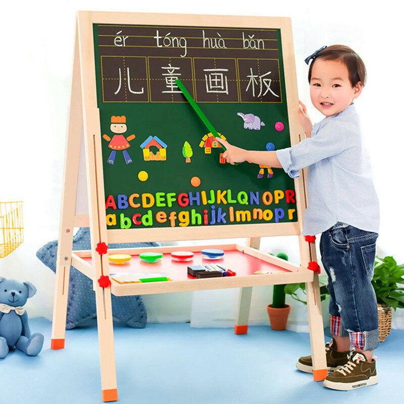兒童畫板小黑板家用寶寶支架式寫字板幼兒磁性小孩畫畫涂鴉可擦
