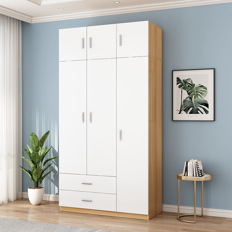 衣櫃簡約實木組裝家用臥室出租房用簡易掛衣櫃木質收納大衣櫥