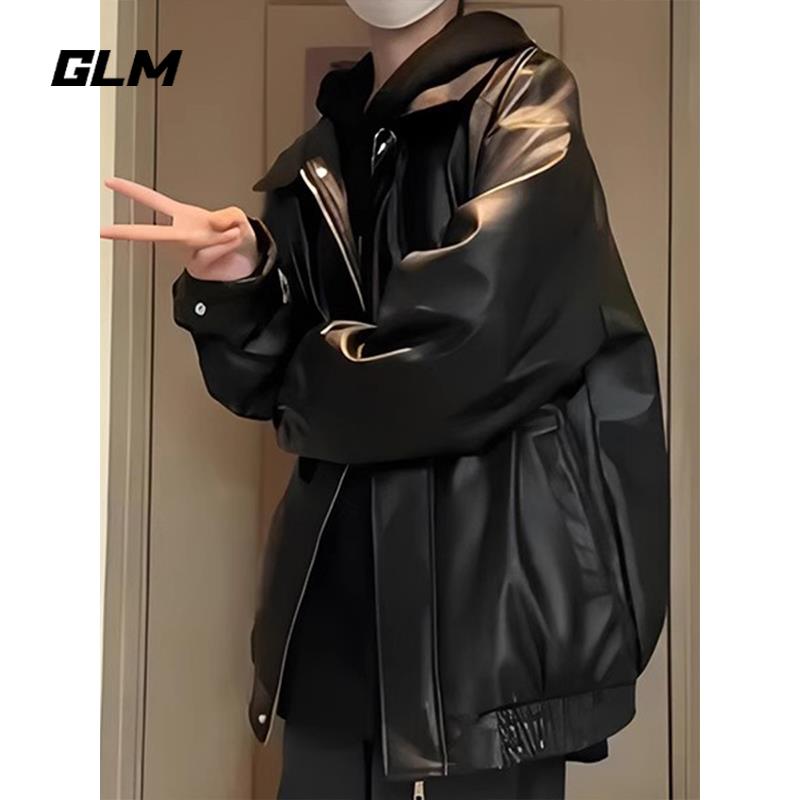 【免運/可開票】男裝 男外套 休閒褲 夾克男 風衣 大衣 皮衣夾棉外套男款春秋冬季機車夾克痞帥翻領百搭