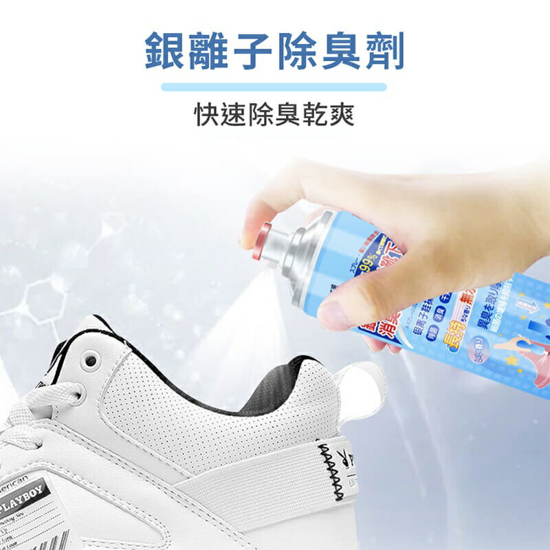 【homer生活家】鞋子除臭噴霧 除臭噴霧 腳臭 除味 襪子鞋子 銀離子 除臭劑 除臭噴罐 乾爽劑 鞋子保護劑 4