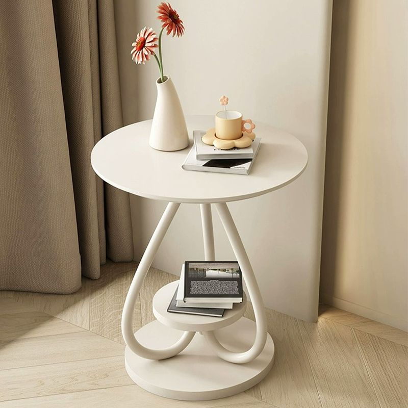 現代簡約沙發邊幾奶油風小圓桌客廳小戶型角幾床頭桌子巖板小茶幾