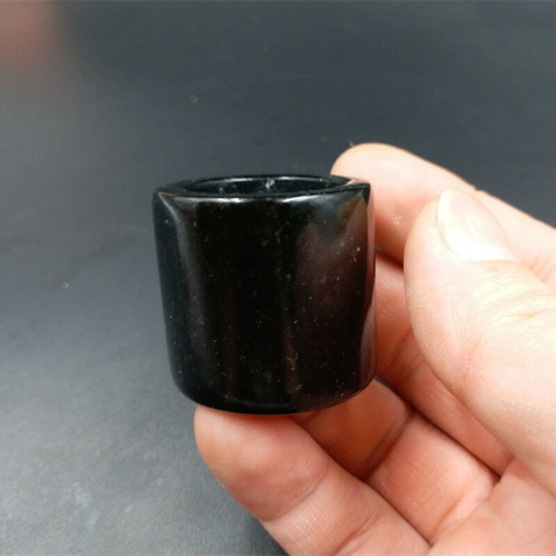 高檔精美 天然玉玉石a貨砭石戒指 黑色玉石戒指扳指廠家直銷